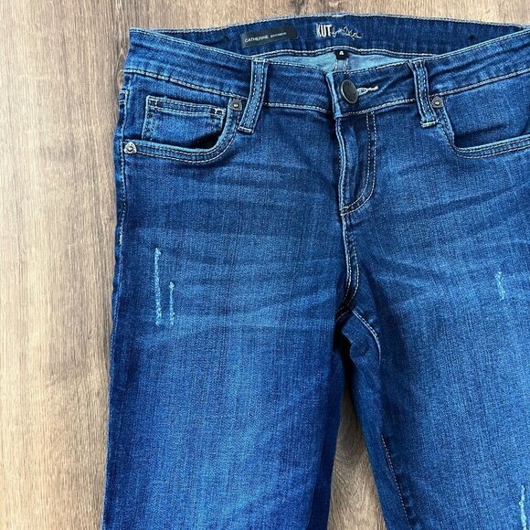 Kut from the Kloth Catherine Mid Rise Boyfriend Distressed Jeans Sz 4 - Picture 3 of 11